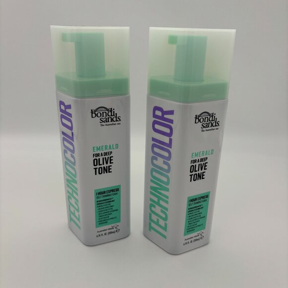 Bondi Sands Technocolor Emerald 1 Hour Express Self Tan Foam 6.76 Oz x2